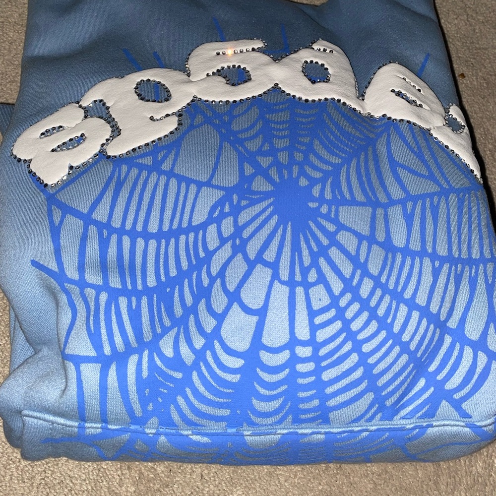 Light blue Sp5der Hoodie - Picture 1 of 2